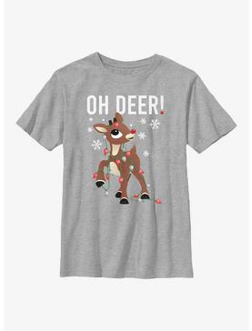 Rudolph The Red-Nosed Reindeer Tangled In Lights Youth T-Shirt, , hi-res