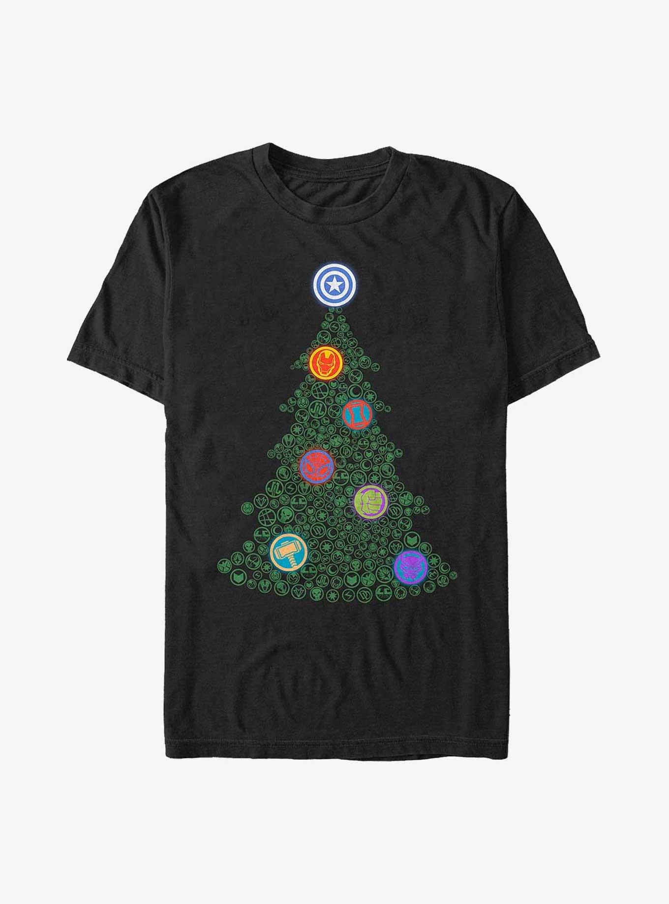 Marvel Avengers Symbol Ornaments T-Shirt, BLACK, hi-res