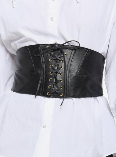 Black Lace-Up Underbust Corset Hot Topic