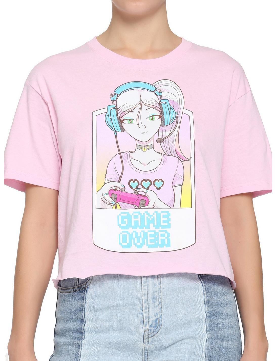 Gamer Girl Game Over Girls Crop T-Shirt, MULTI, hi-res