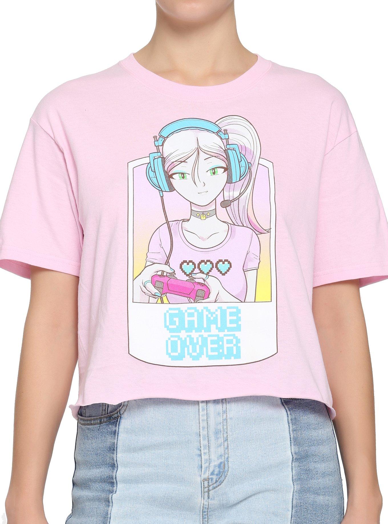 Gamer Girl Game Over Girls Crop T-Shirt, MULTI, hi-res