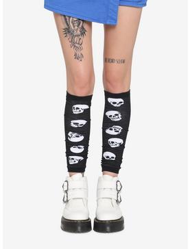 Black & White Skull Leg Warmers, , hi-res