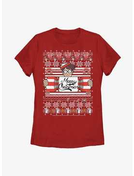 Where's Waldo? Christmas Sweater Pattern Womens T-Shirt, , hi-res