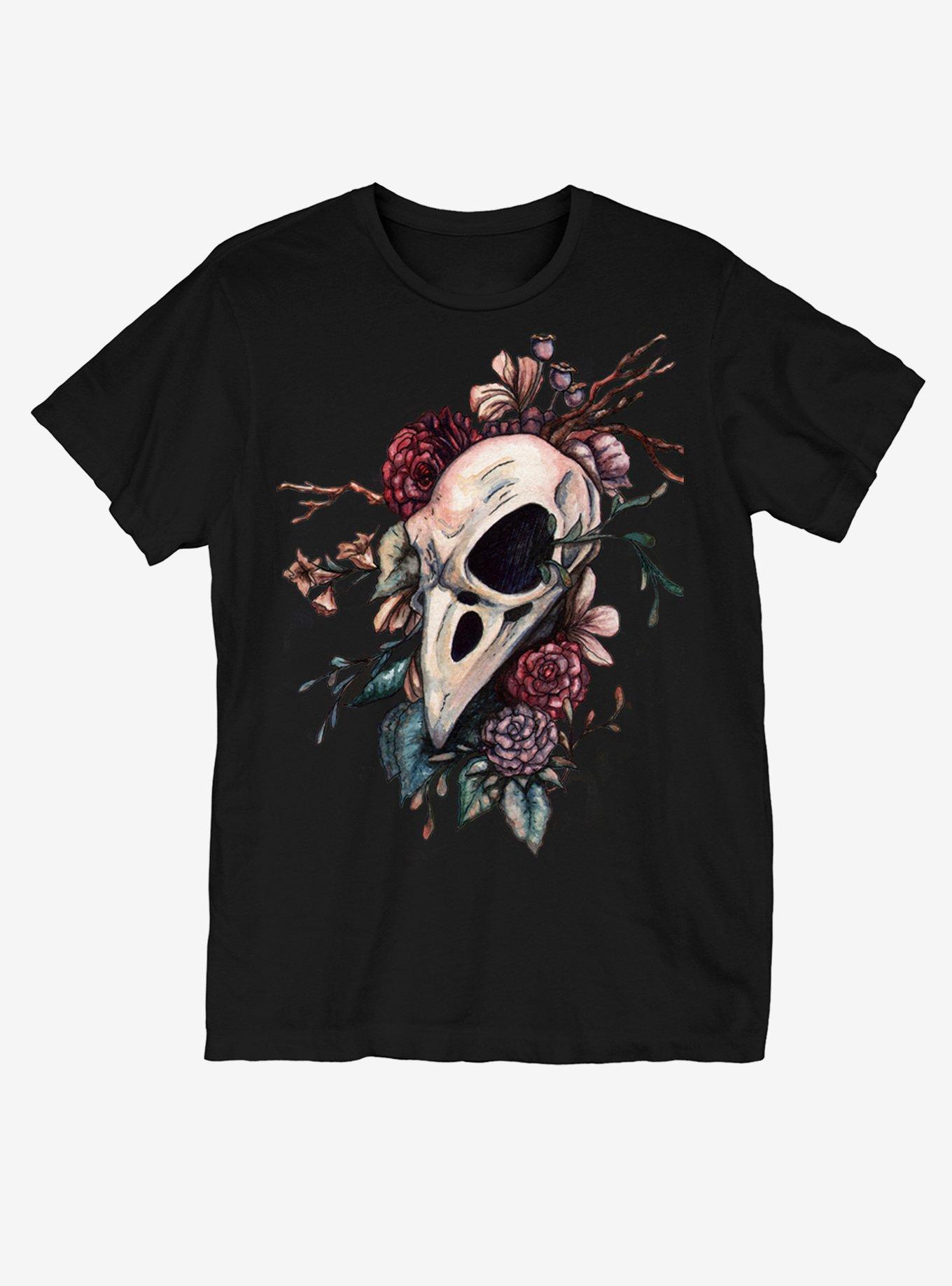 Raven Skull Boyfriend Fit Girls T-Shirt By Tiffany Toland, MULTI, hi-res