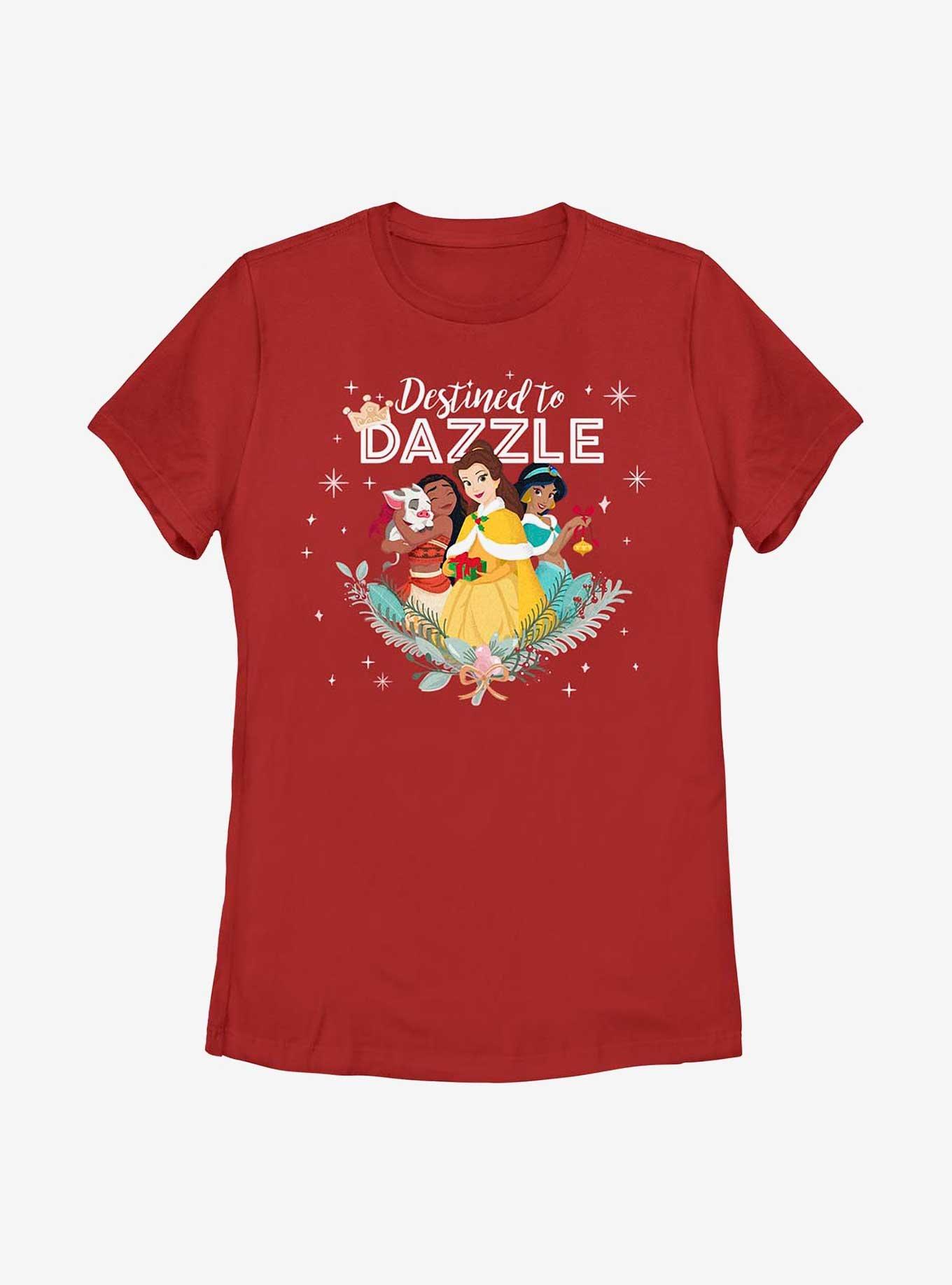 Disney Princesses Destined To Dazzle Womens T-Shirt, RED, hi-res