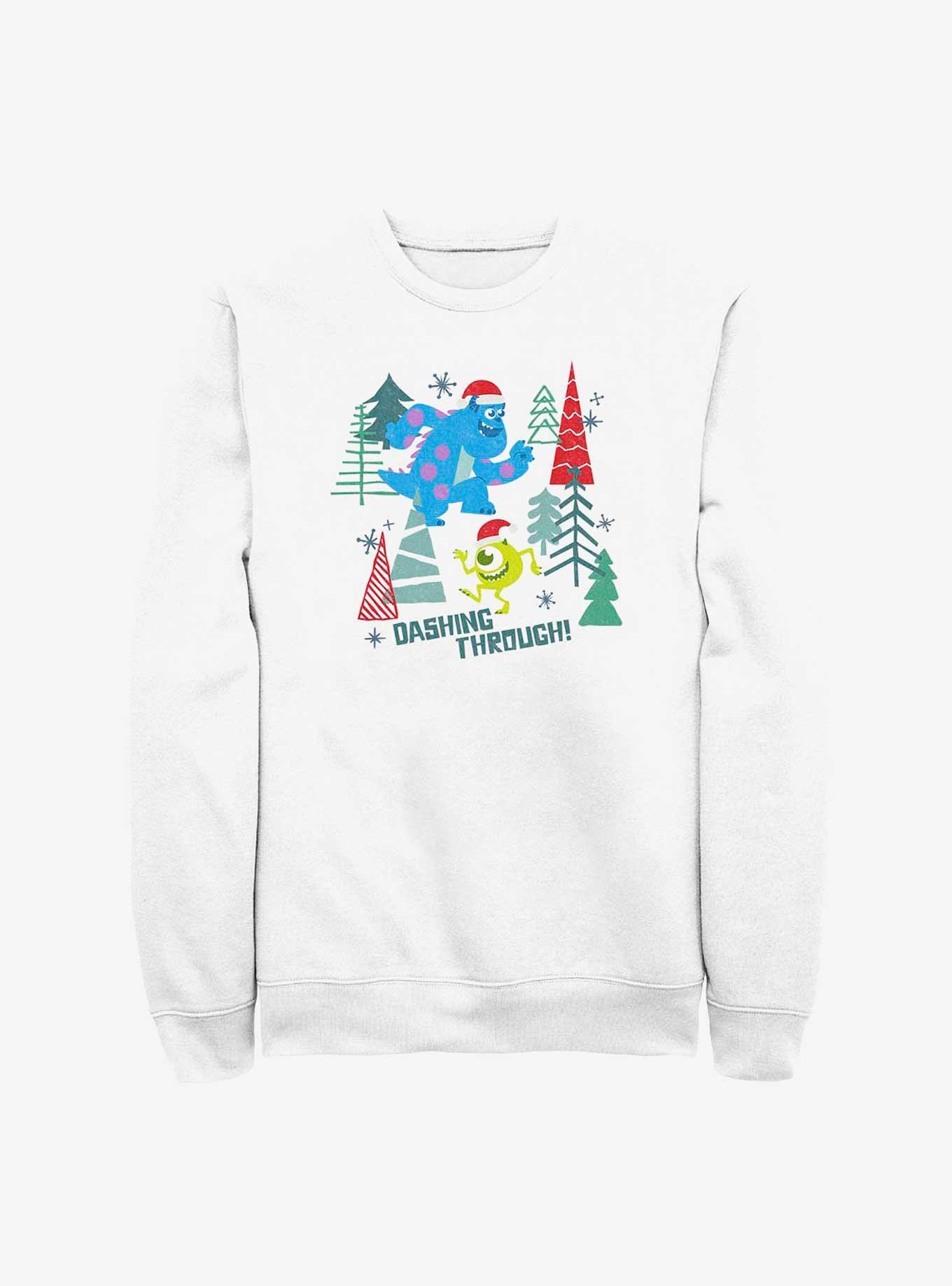 Disney Pixar Monsters, Inc. Dashing Through Sweatshirt, WHITE, hi-res