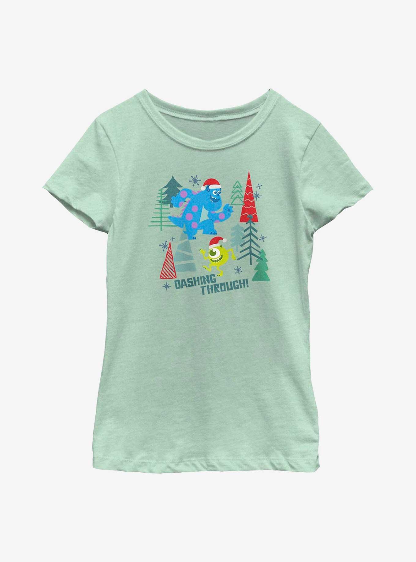 Disney Pixar Monsters, Inc. Dashing Through Youth Girls T-Shirt, MINT, hi-res