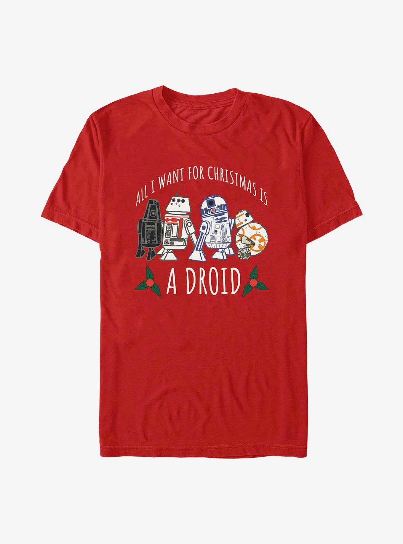 Star Wars Want For Christmas Is A Droid T-Shirt, RED, hi-res