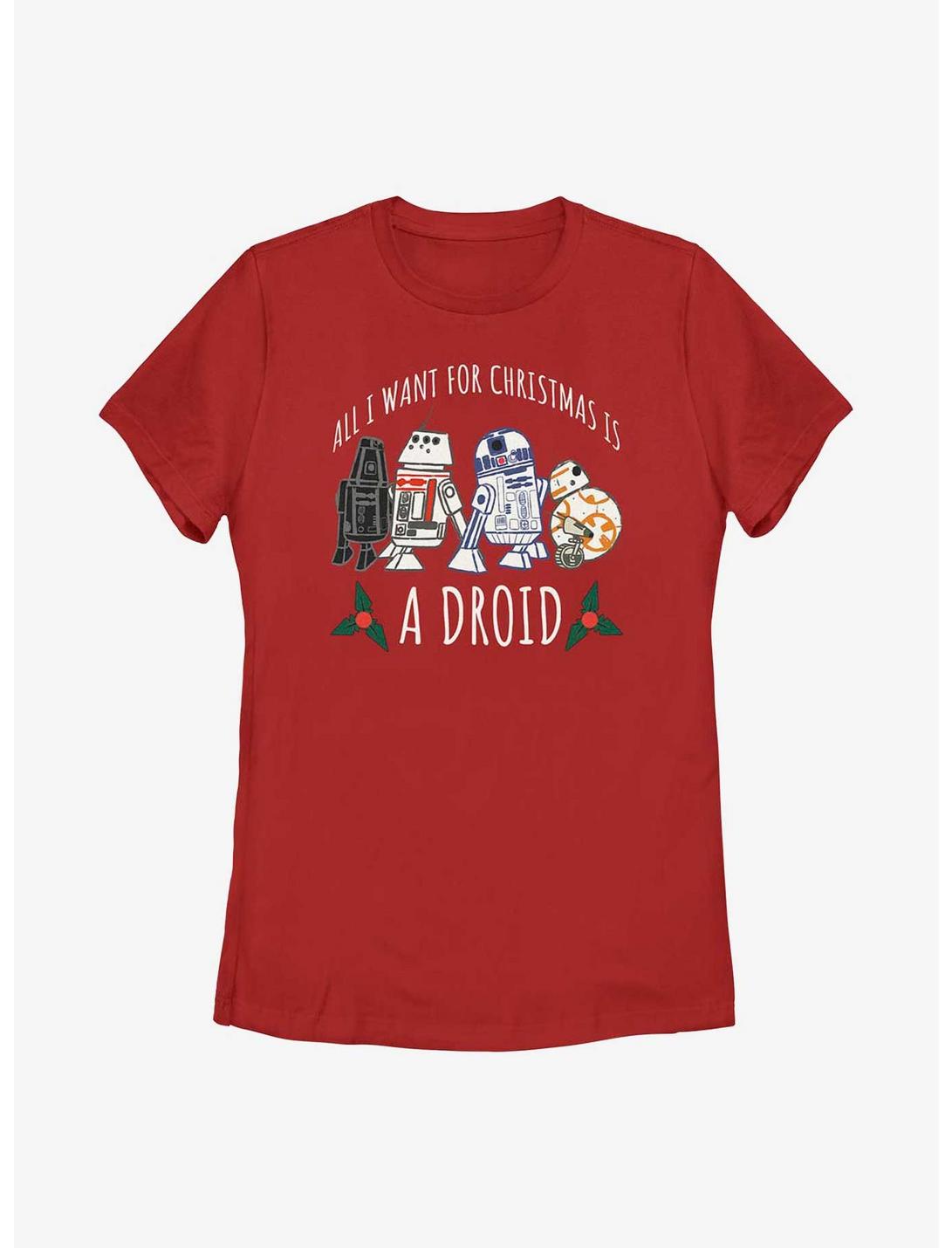 Star Wars Want For Christmas Is A Droid Womens T-Shirt, RED, hi-res