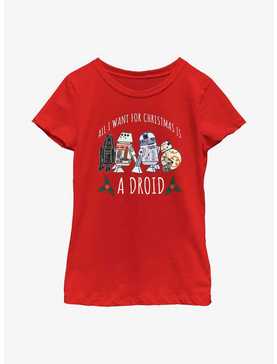 Star Wars Want For Christmas Is A Droid Youth Girls T-Shirt, , hi-res
