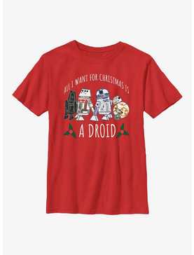 Star Wars Want For Christmas Is A Droid Youth T-Shirt, , hi-res