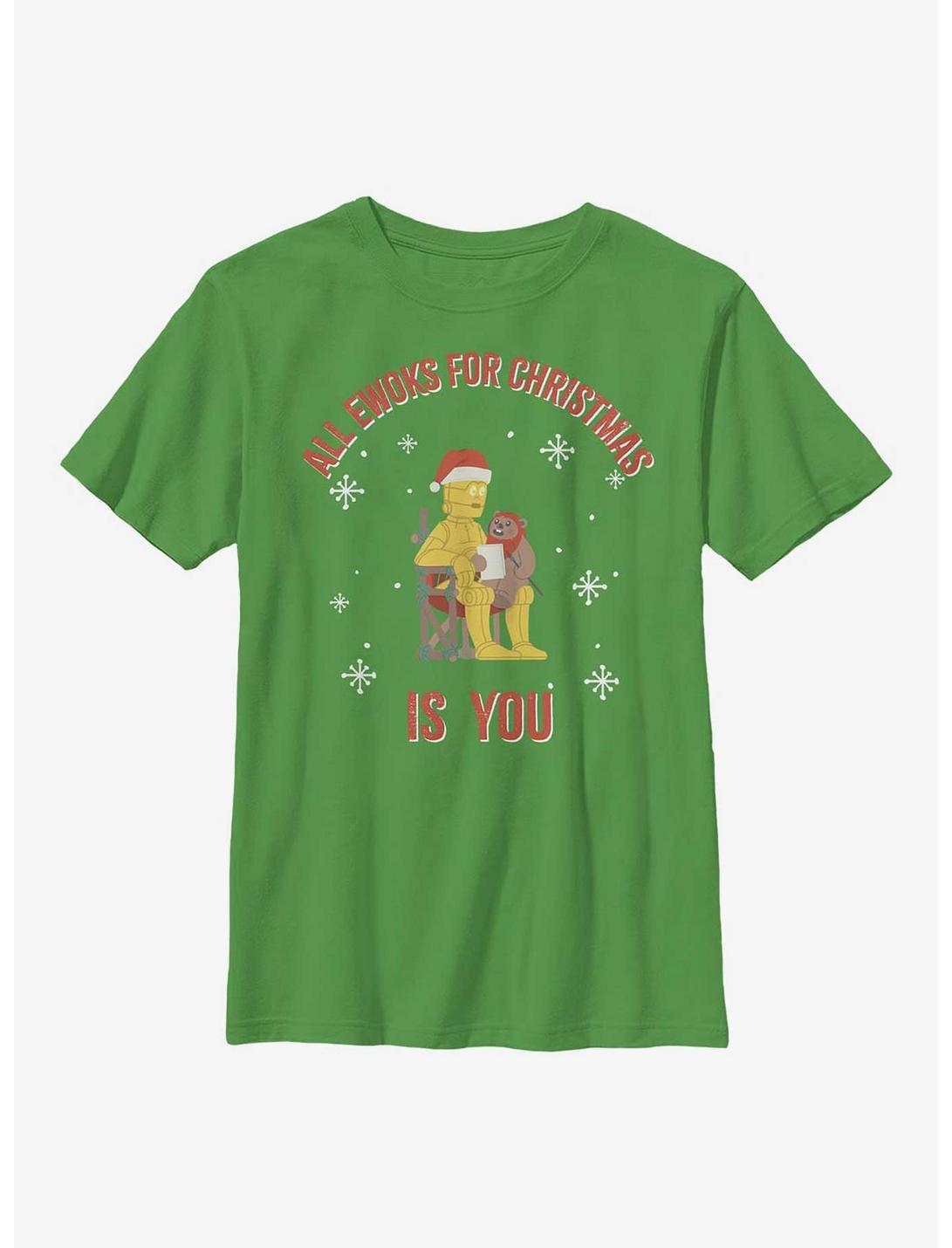Star Wars Ewoks For Christmas Youth T-Shirt, KELLY, hi-res