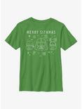 Star Wars Sithmas Line Art Youth T-Shirt, KELLY, hi-res