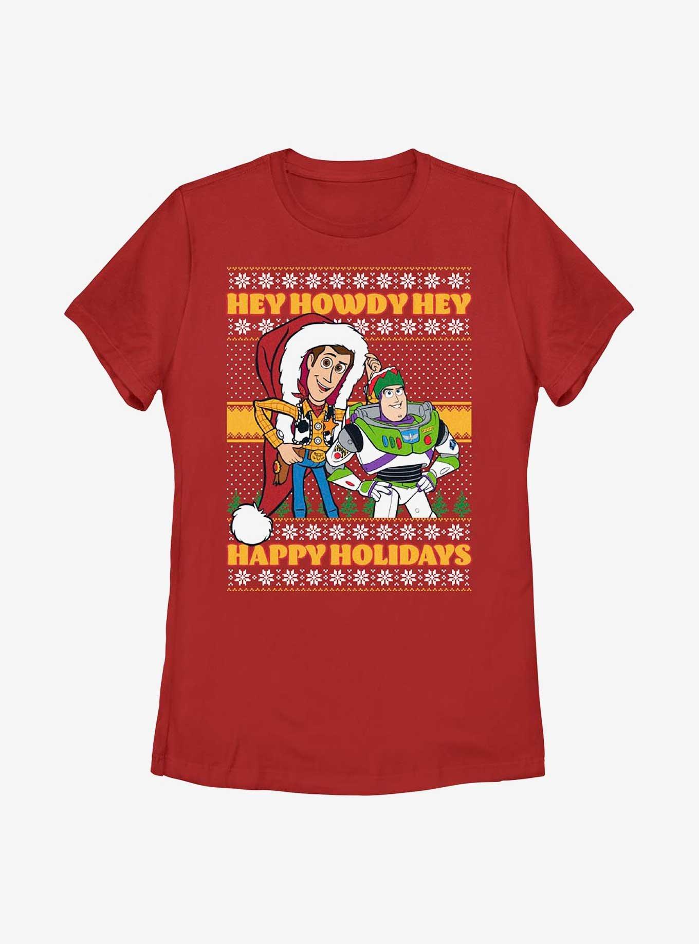 Disney Pixar Toy Story Howdy Holidays Womens T-Shirt, RED, hi-res