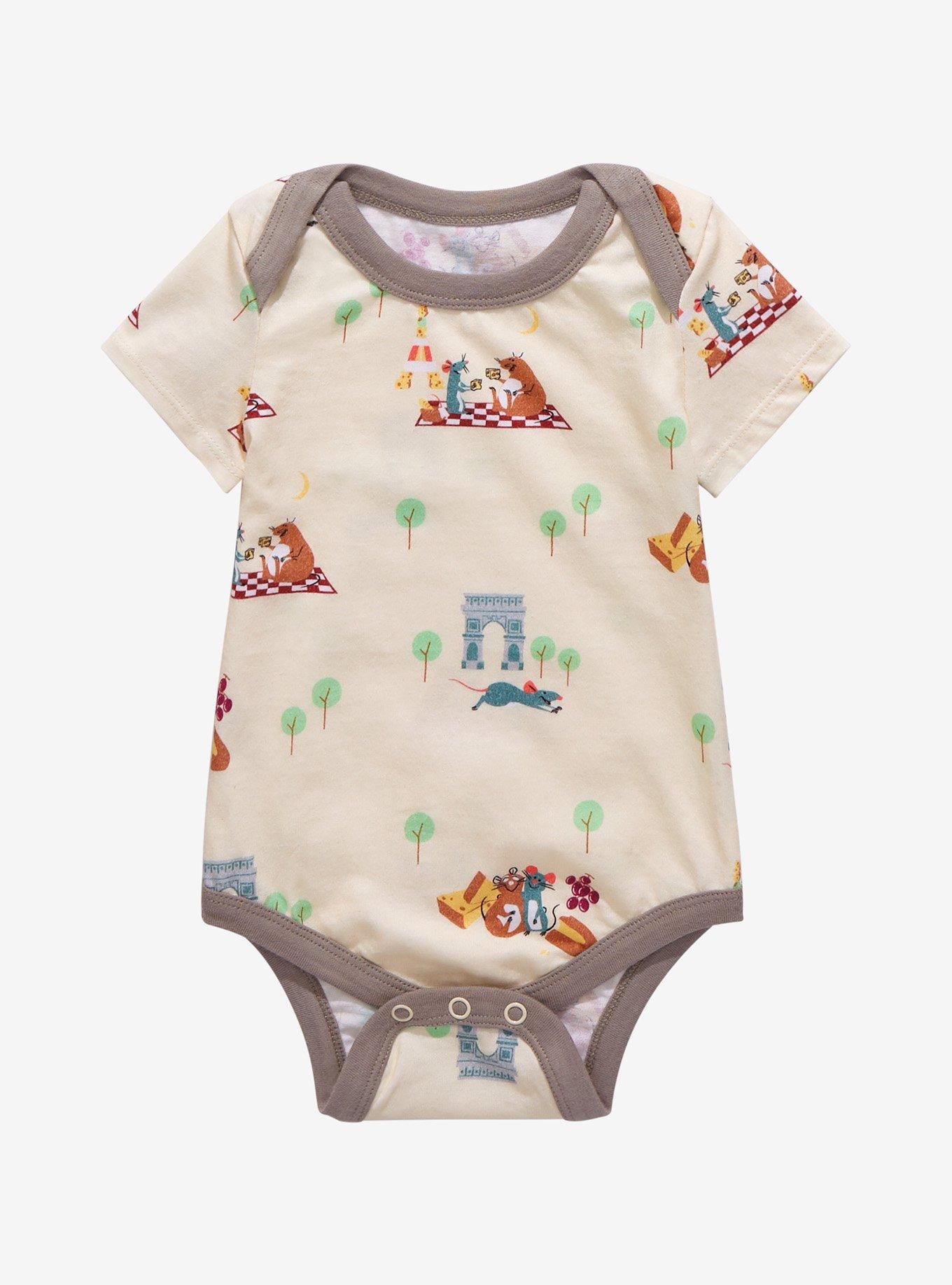Disney Pixar Ratatouille Remy & Emile Scenic Allover Print Infant One-Piece - BoxLunch Exclusive, RED, hi-res