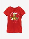 Star Wars CP-30 Candy Cane Youth Girls T-Shirt, RED, hi-res
