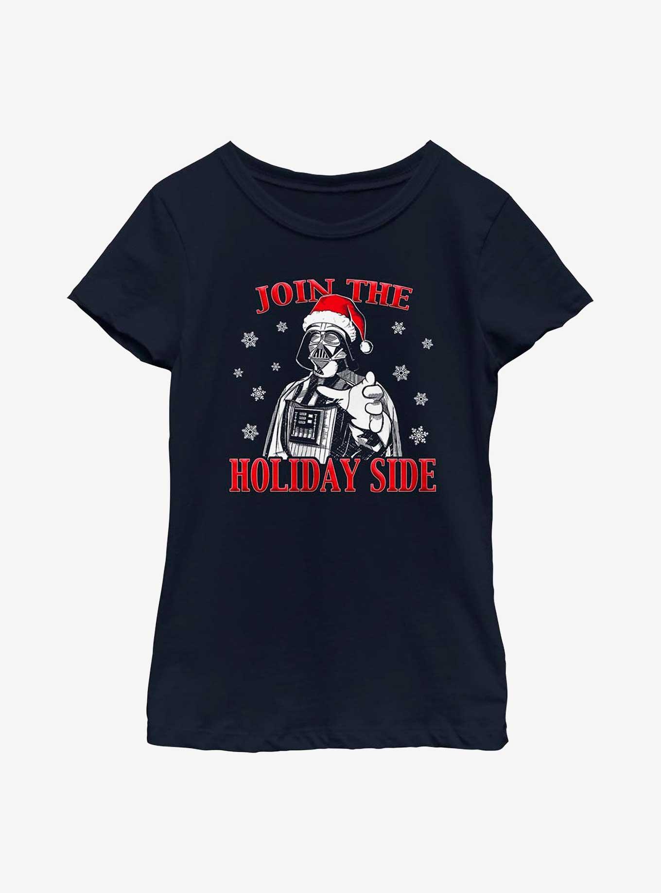 Star Wars Join The Holiday Side Youth Girls T-Shirt, NAVY, hi-res