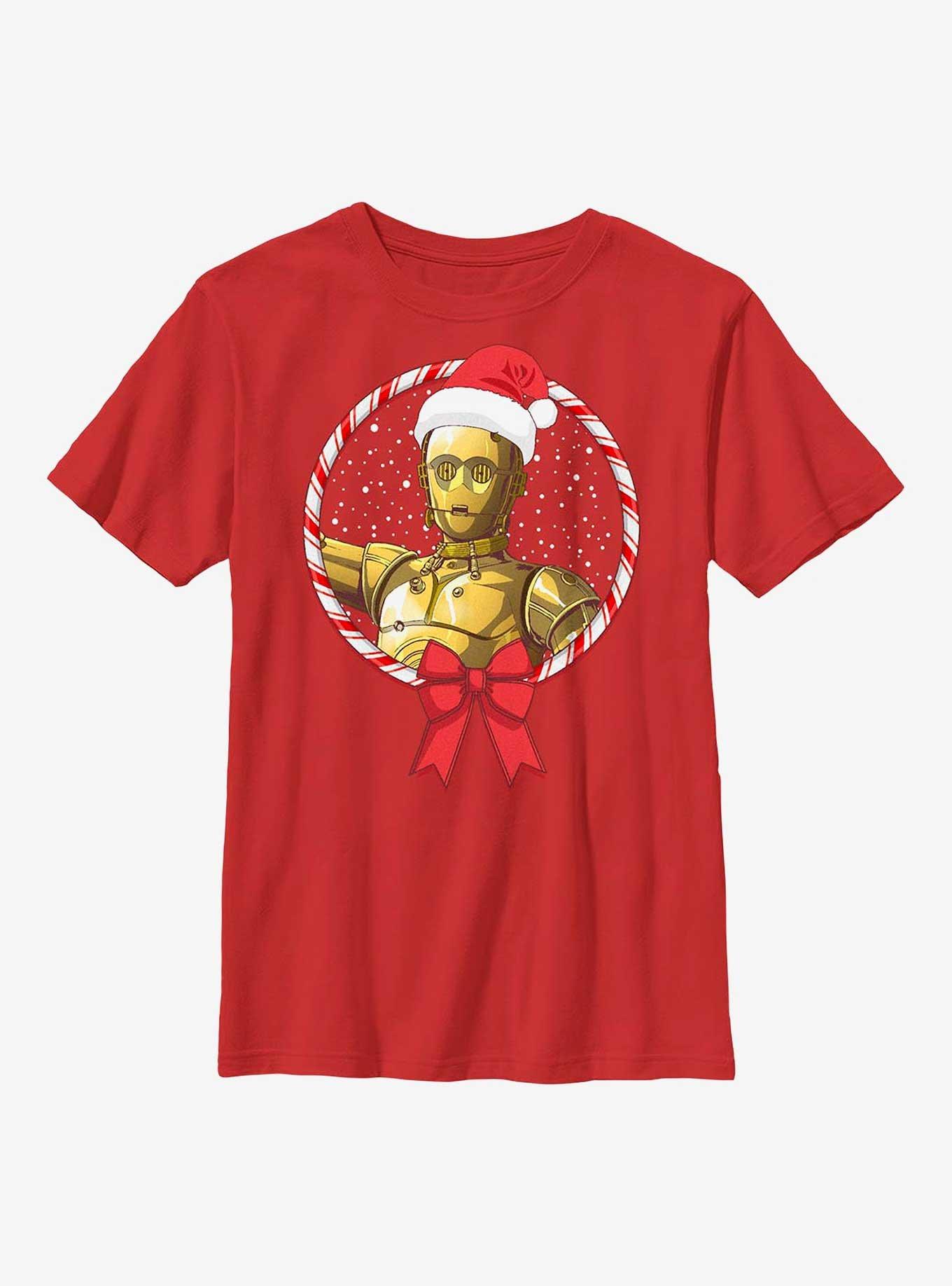 Star Wars CP-30 Candy Cane Youth T-Shirt, RED, hi-res