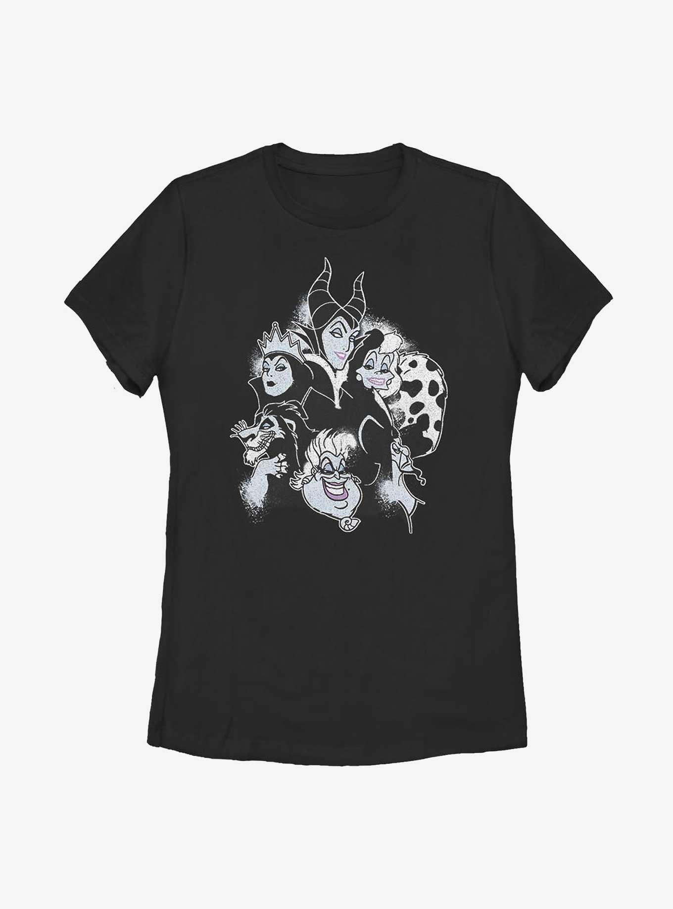 Disney Villains Heads Womens T-Shirt, BLACK, hi-res
