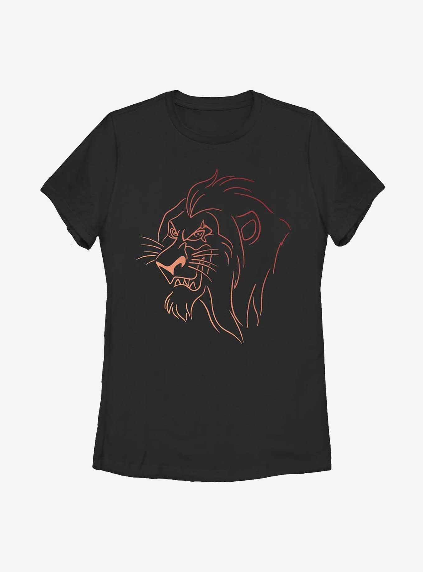 Disney The Lion King Scar Line Womens T-Shirt, BLACK, hi-res