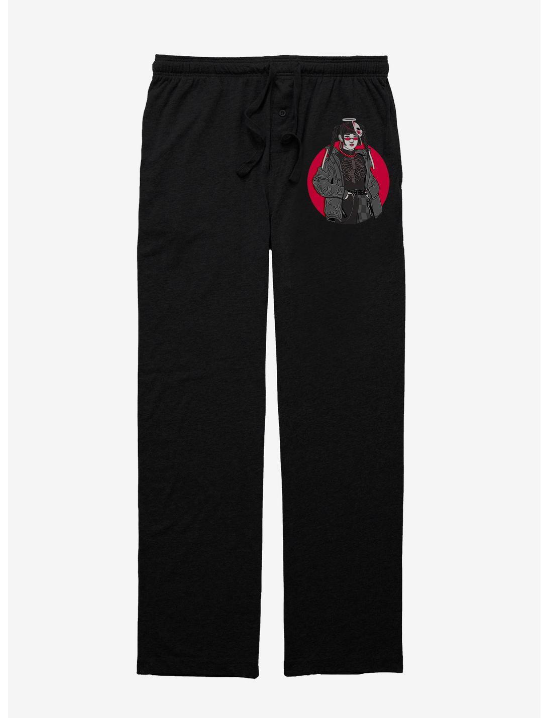 Anime Streetwear Girl Cosplay Pajama Pants, BLACK, hi-res