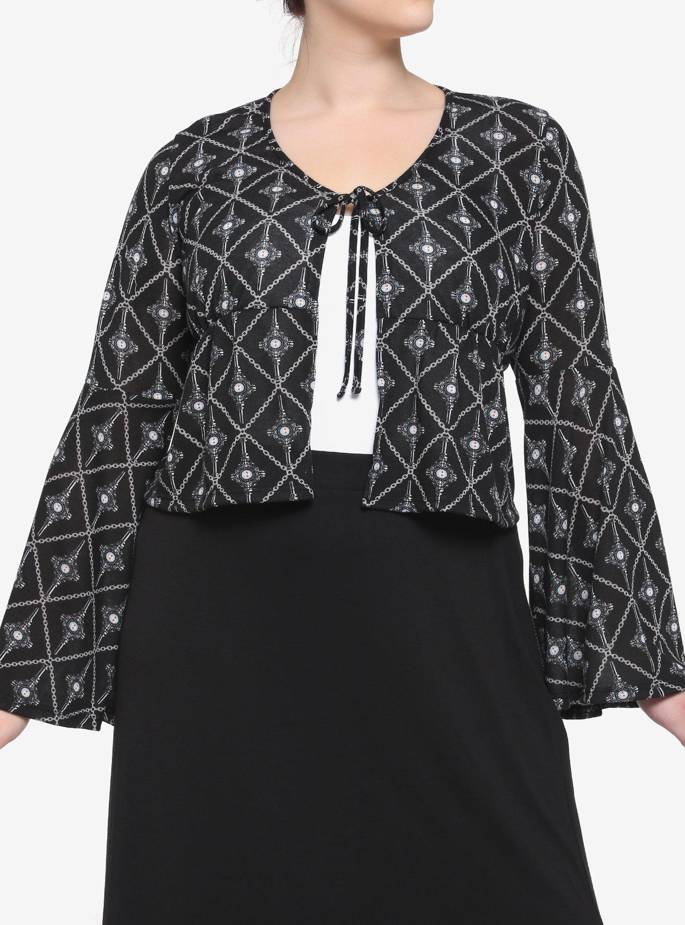 Fantastic Beasts: The Secrets Of Dumbledore Grindelwald Pendant Girls Tie-Front Cardigan Plus Size, MULTI, hi-res
