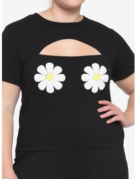 Daisy Cutout Girls Crop T-Shirt Plus Size, , hi-res