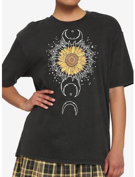 Celestial Sunflower Mineral Wash Oversized Girls T-Shirt, , hi-res