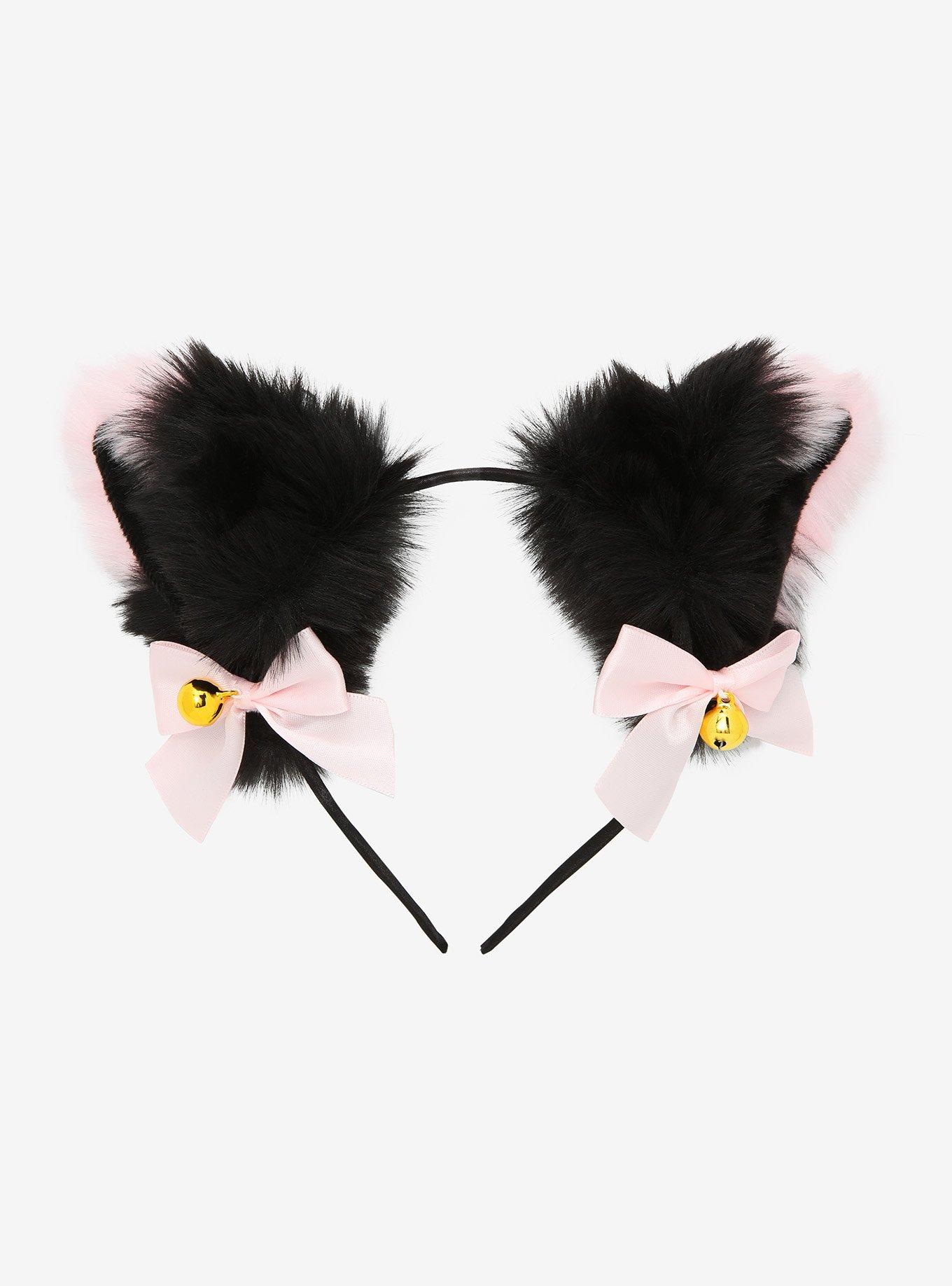 Black & Pink Tip Cat Ear Headband Hot Topic