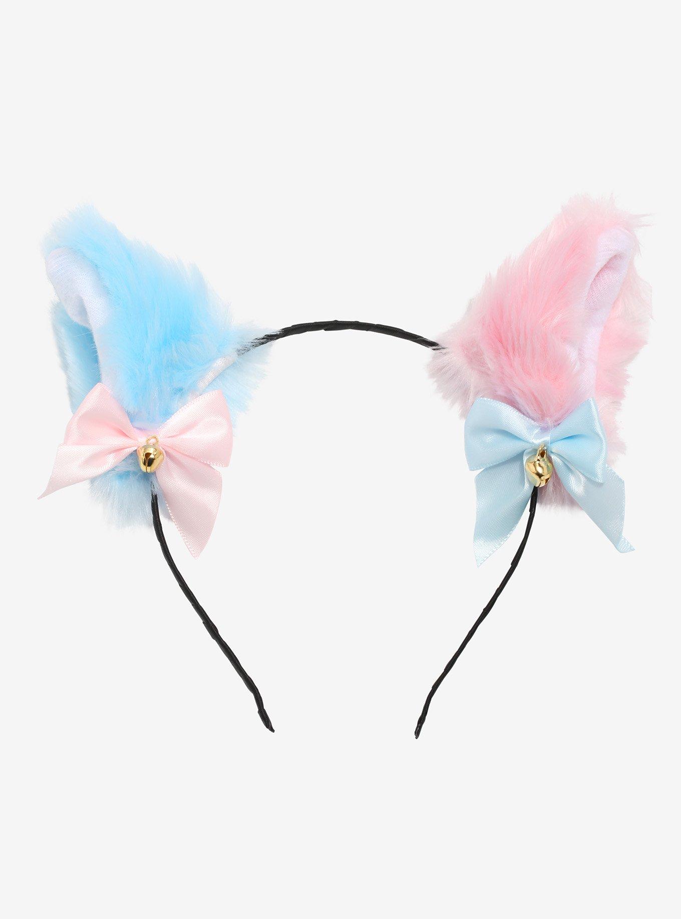 Pink & Blue Mismatch Cat Ear Headband, , hi-res