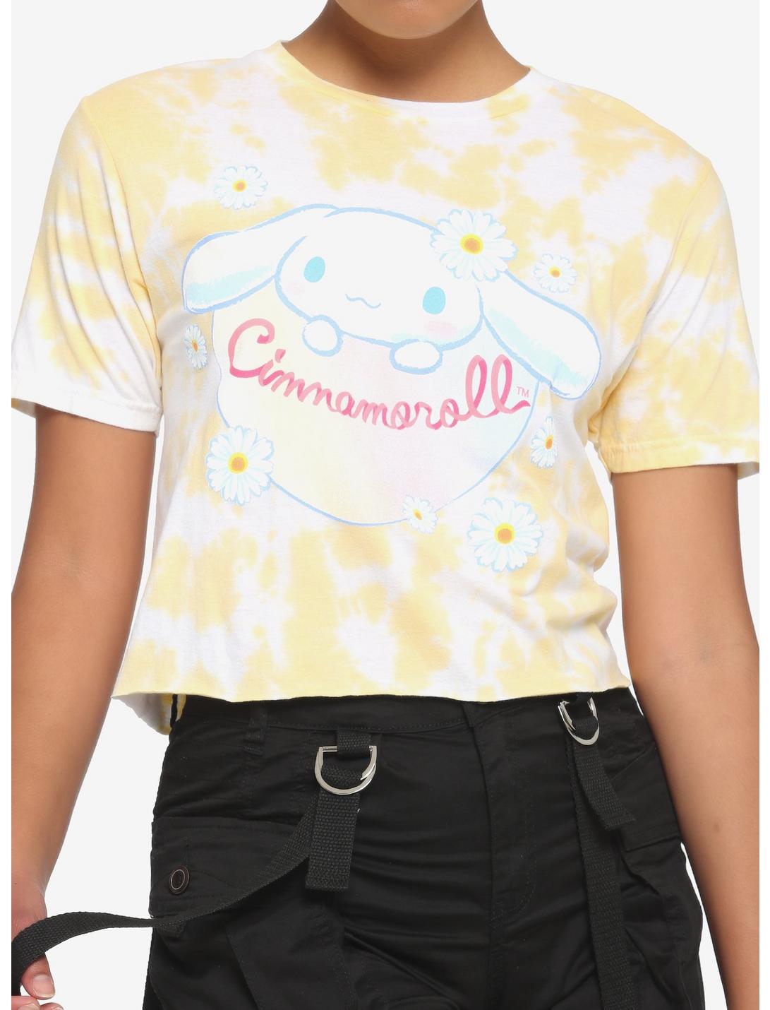 Cinnamoroll Yellow Tie-Dye Girls Crop T-Shirt, MULTI, hi-res
