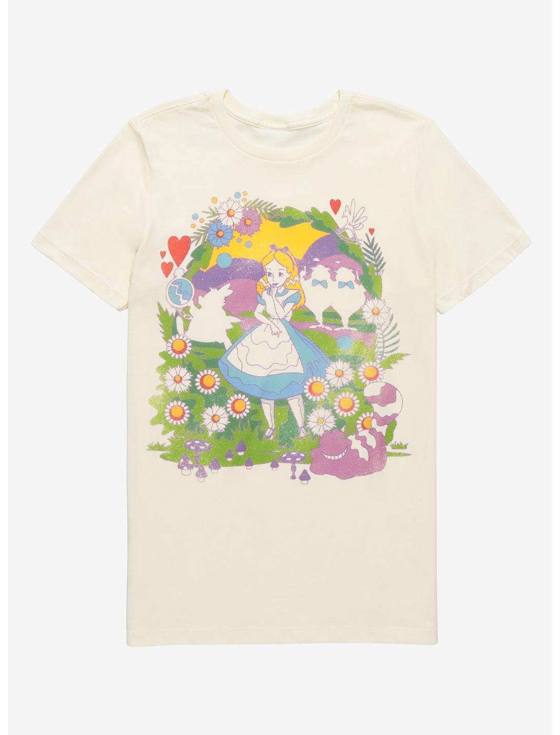 Disney Alice In Wonderland Colorful Collage Boyfriend Fit Girls T-Shirt, MULTI, hi-res