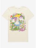 Disney Alice In Wonderland Colorful Collage Boyfriend Fit Girls T-Shirt, MULTI, hi-res