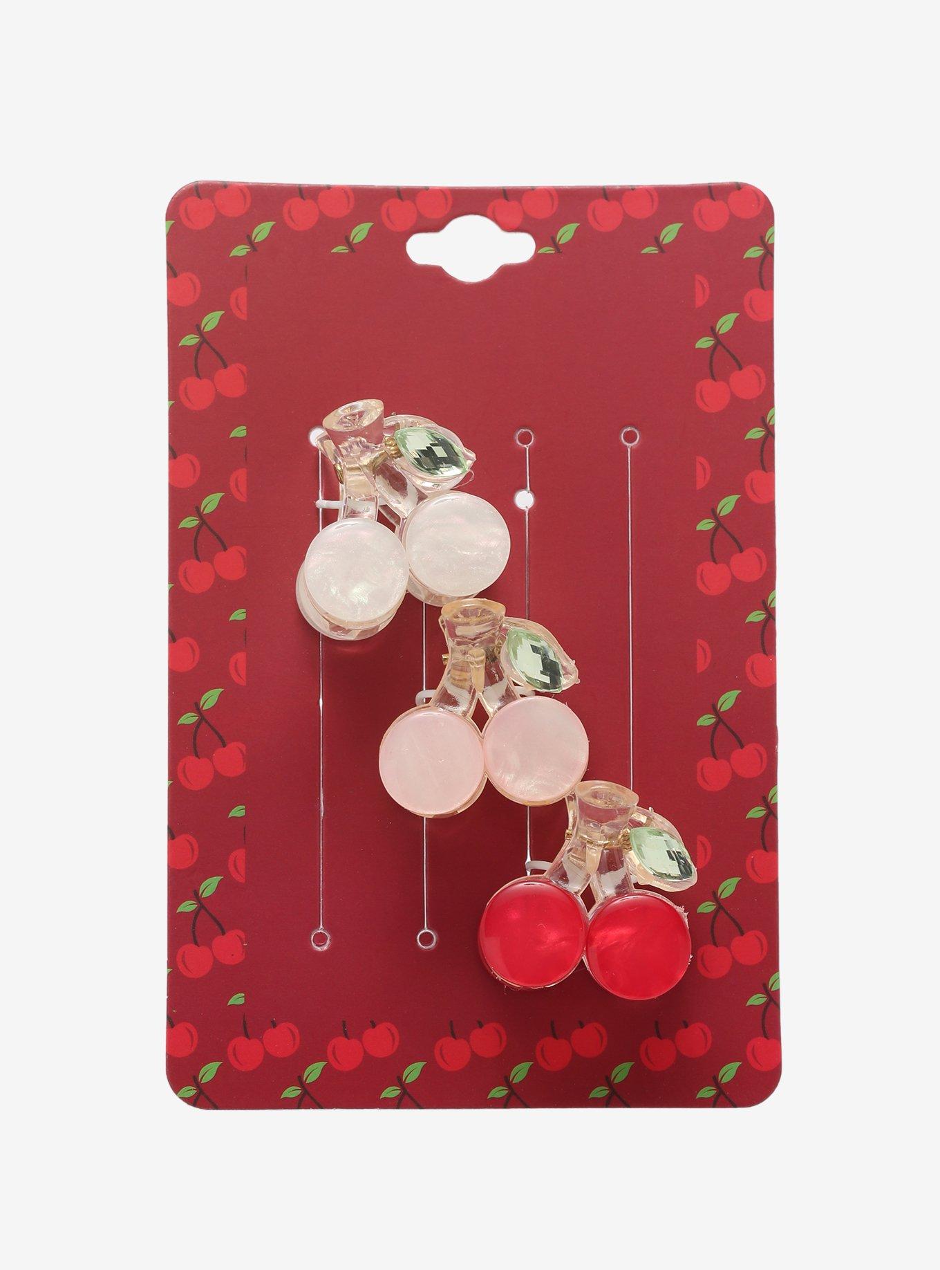 Pearlescent Cherry Hair Clip Set, , hi-res