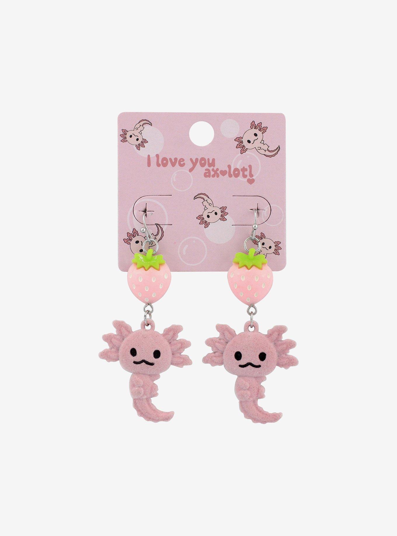Strawberry Axotyl Drop Earrings, , hi-res
