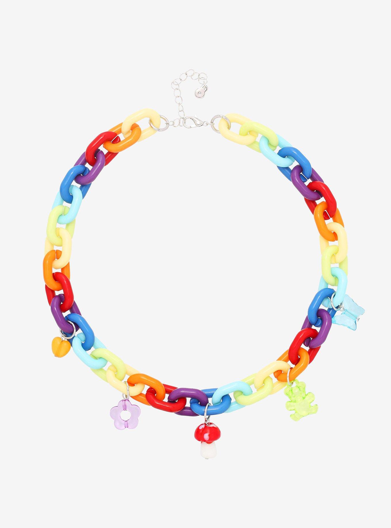 Rainbow Chunky Chain Collar Necklace — FRY POWERS