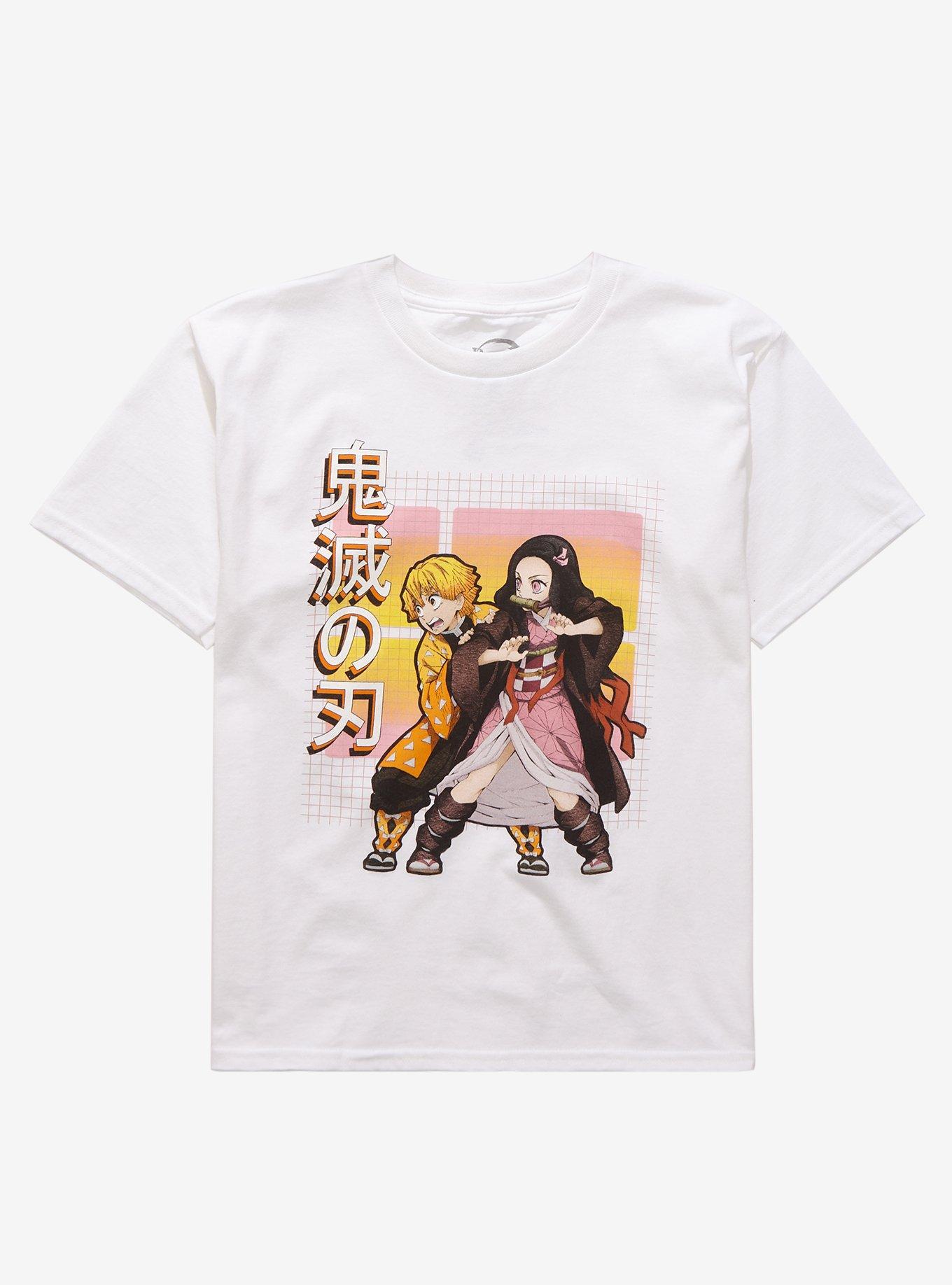 Demon Slayer: Kimetsu No Yaiba Nezuko & Zenitsu Grid Boyfriend Fit Girls T-Shirt, MULTI, hi-res