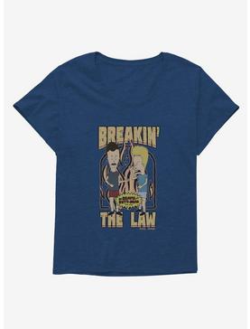 Beavis And Butthead Breakin The Law Girls T-Shirt Plus Size, NAVY  ATHLETIC HEATHER, hi-res