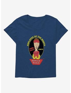 Beavis And Butthead Burger World Girls T-Shirt Plus Size, NAVY  ATHLETIC HEATHER, hi-res