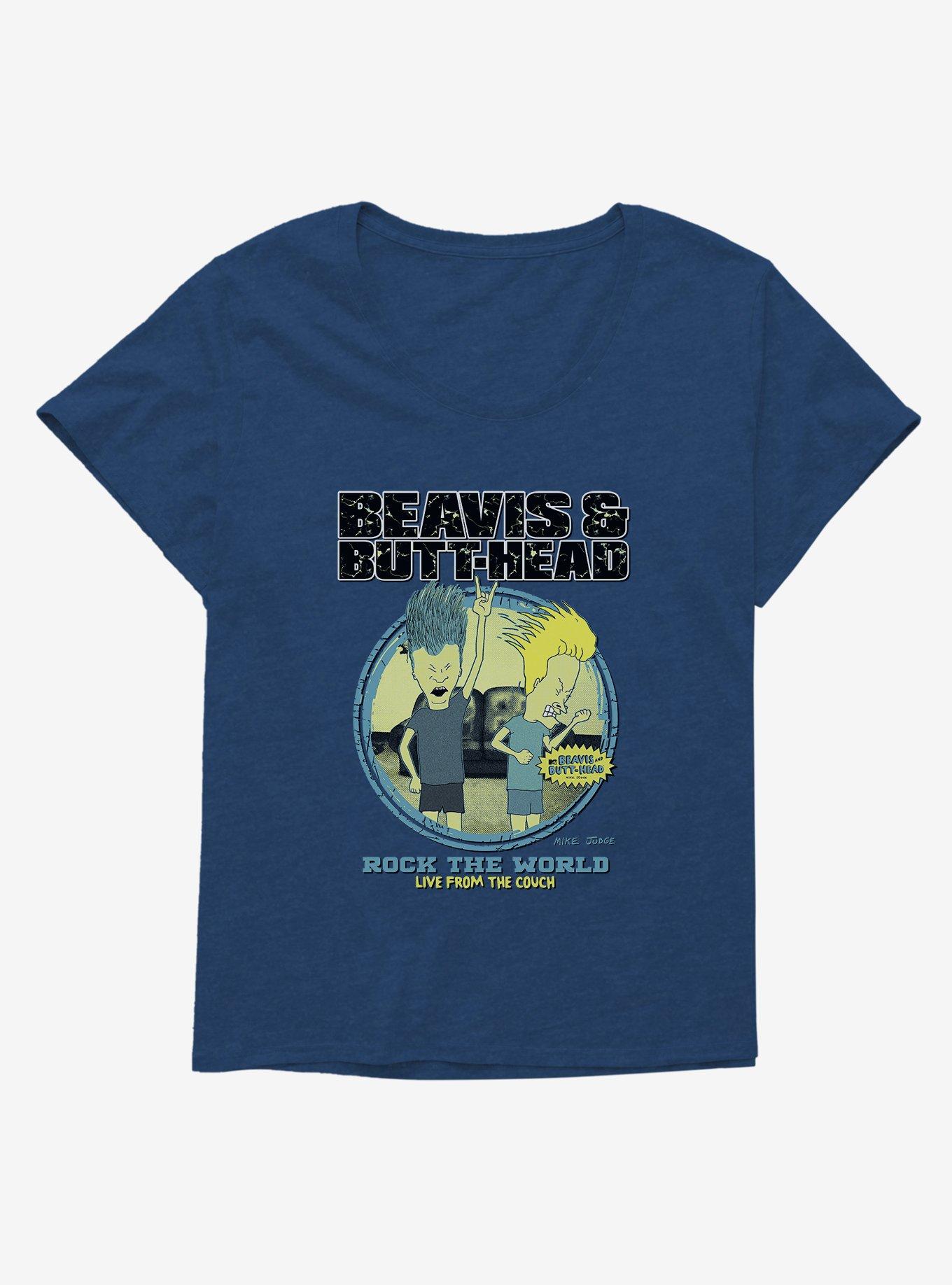 Beavis And Butthead Rock The World Girls T-Shirt Plus Size, , hi-res