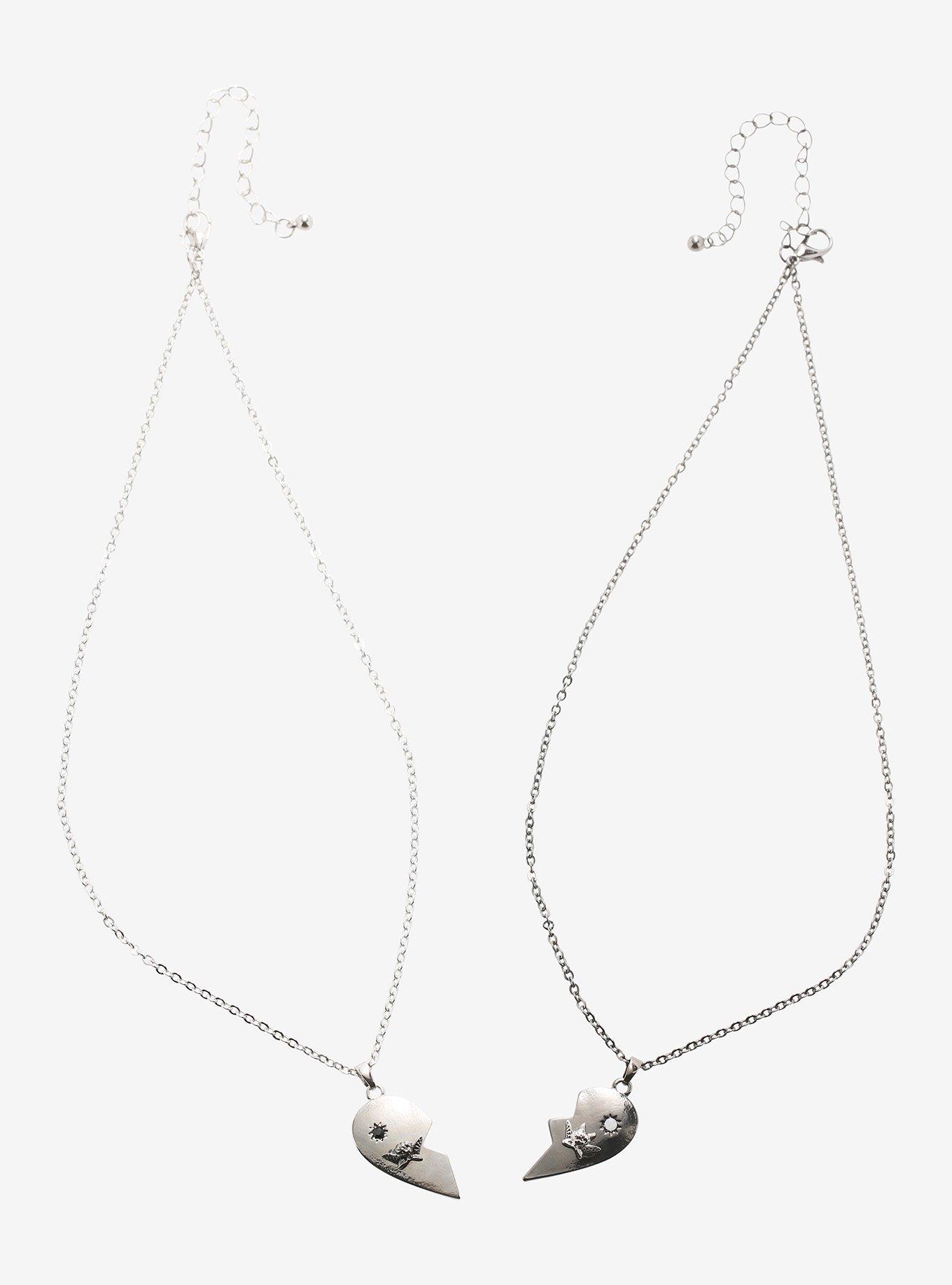 Angel Broken Heart Best Friend Necklace Set, , hi-res