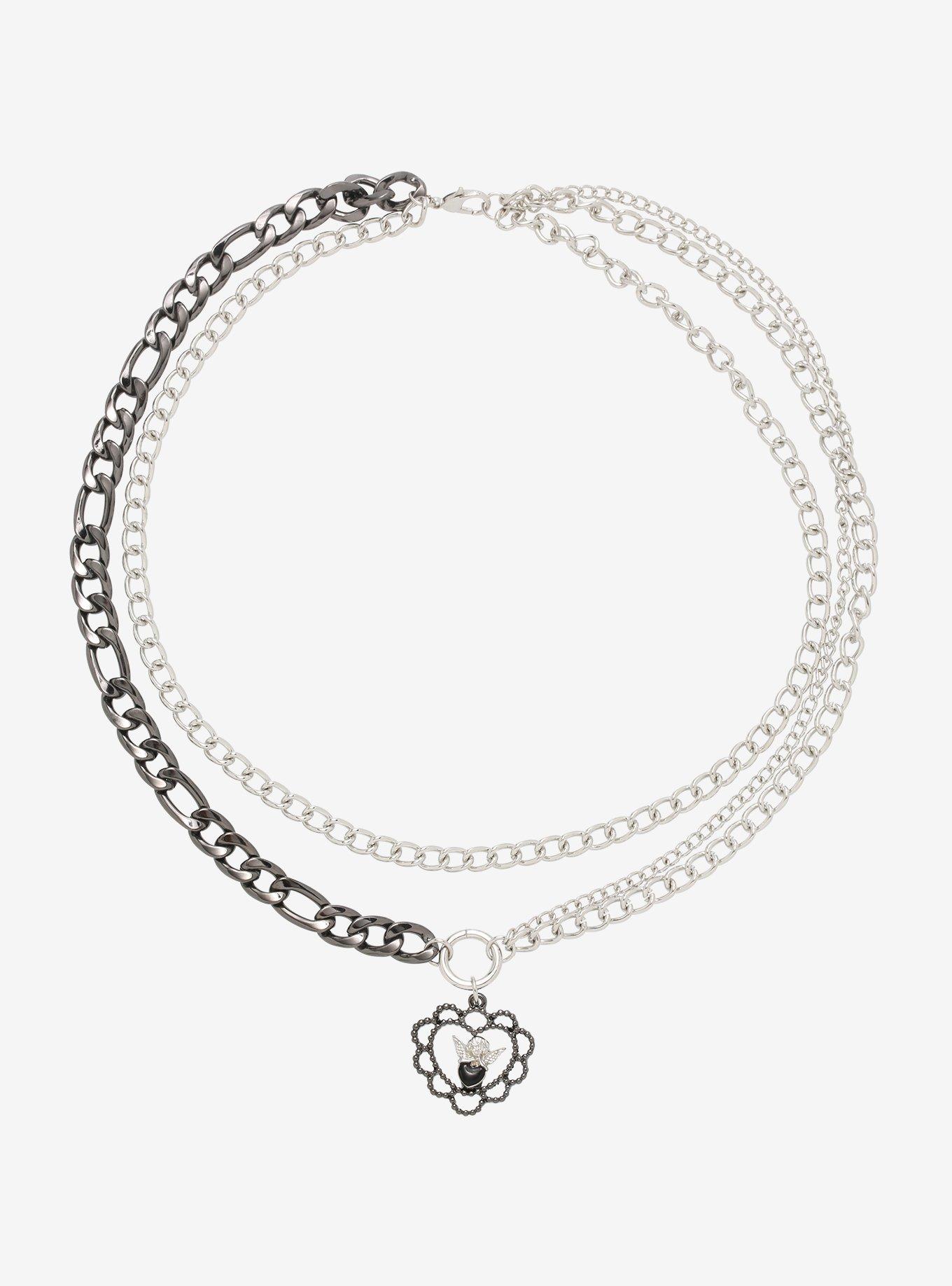 Angel Heart Multi Chain Necklace, , hi-res