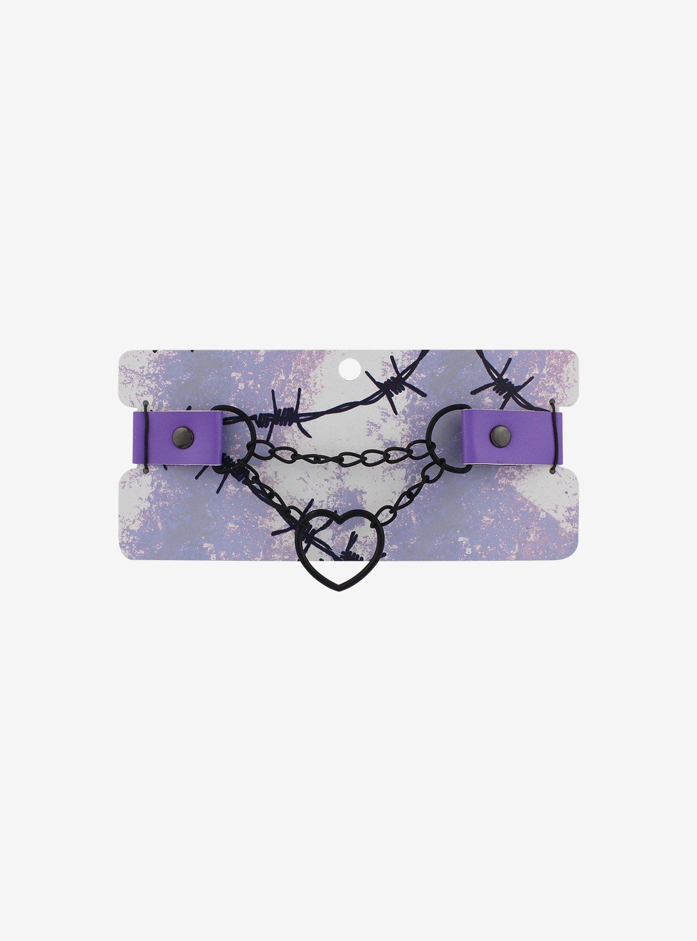 Purple & Black Chain Choker, , hi-res
