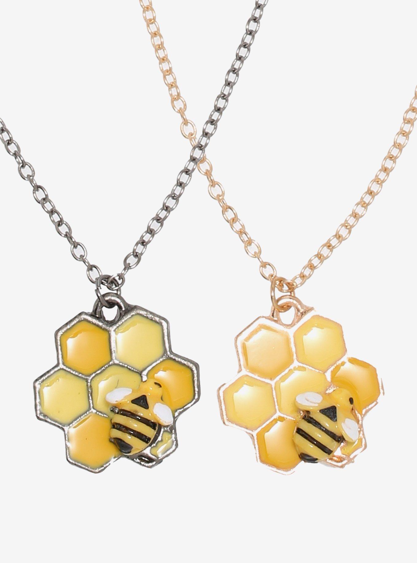 Honeycomb Bee Bestie Necklace Set, , hi-res