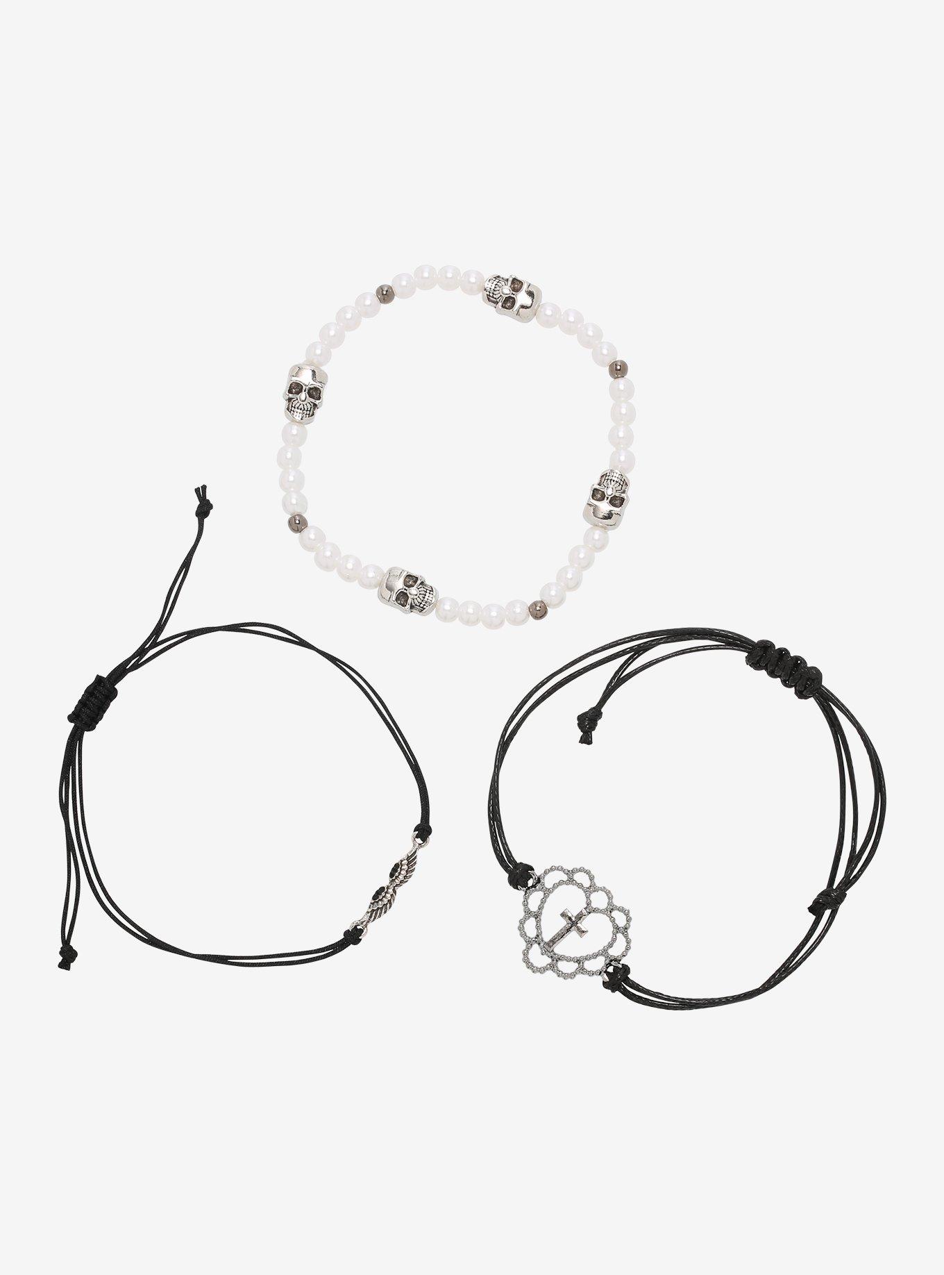 Angel Cross Skull Bracelet Set, , hi-res