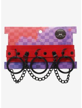Red O-Ring Chain Choker, , hi-res