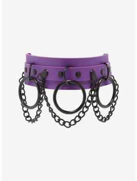 Purple O-Ring Chain Choker, , hi-res
