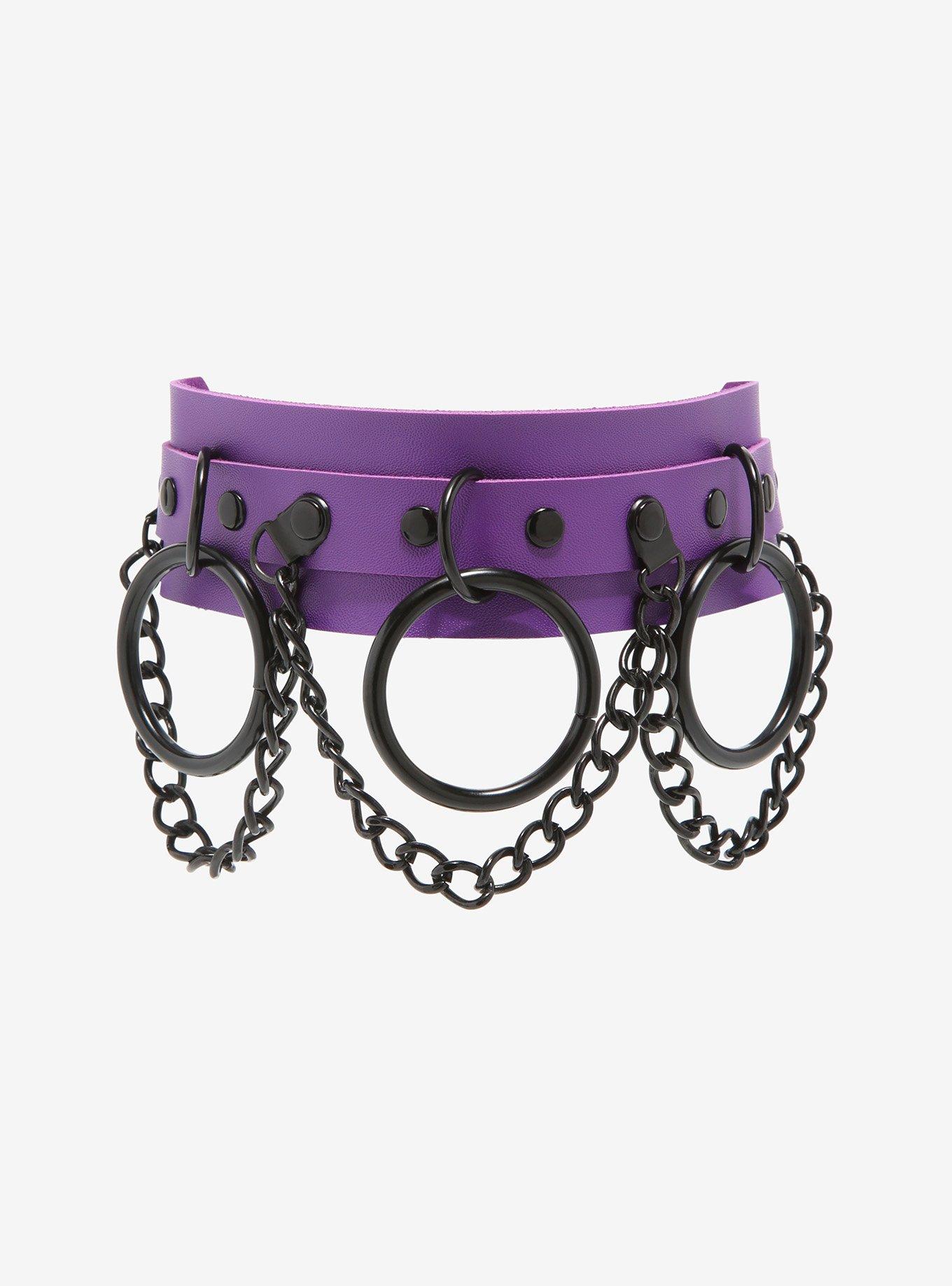 Purple O-Ring Chain Choker, , hi-res