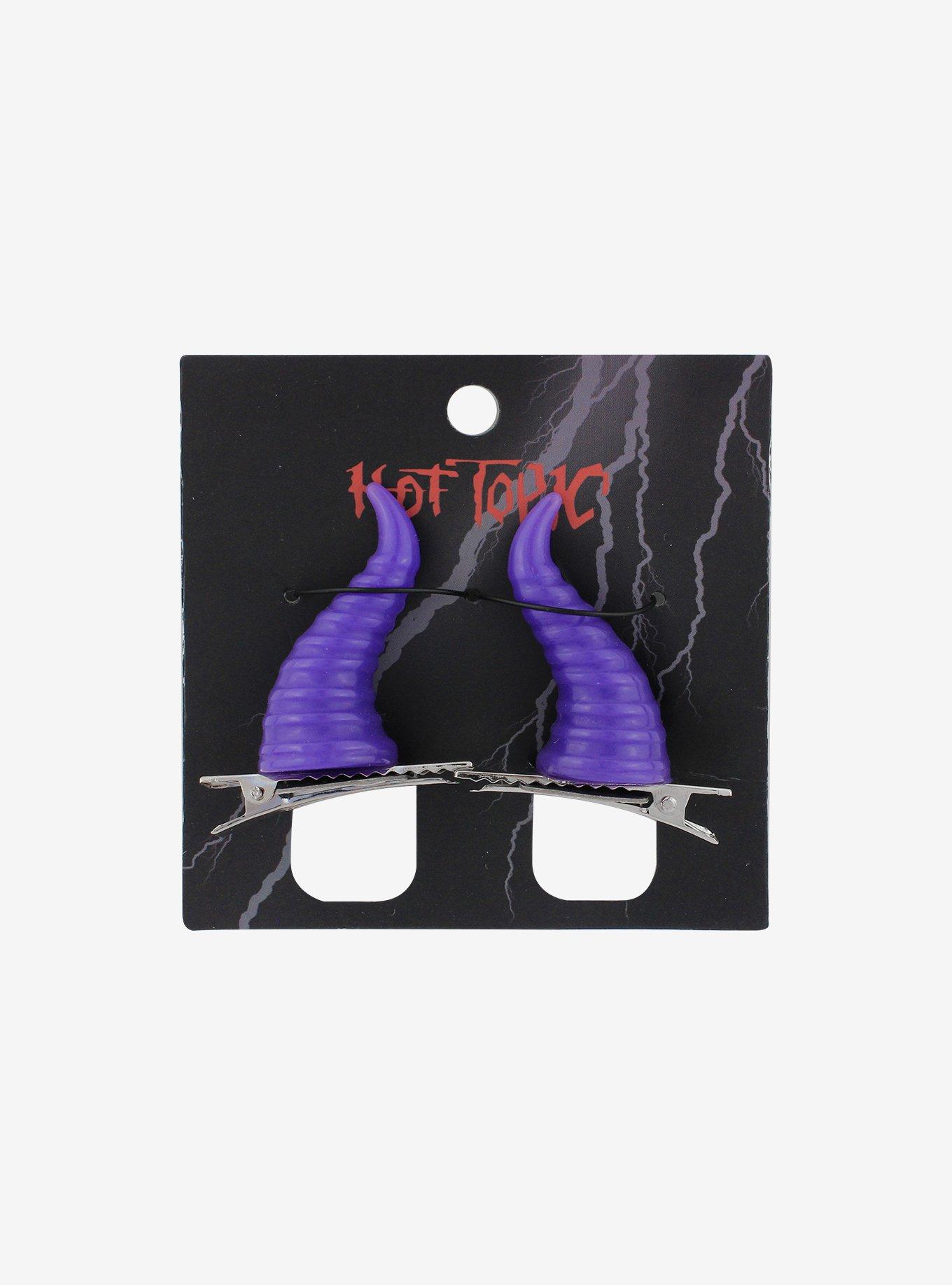 Purple Horn Hair Clip Set, , hi-res