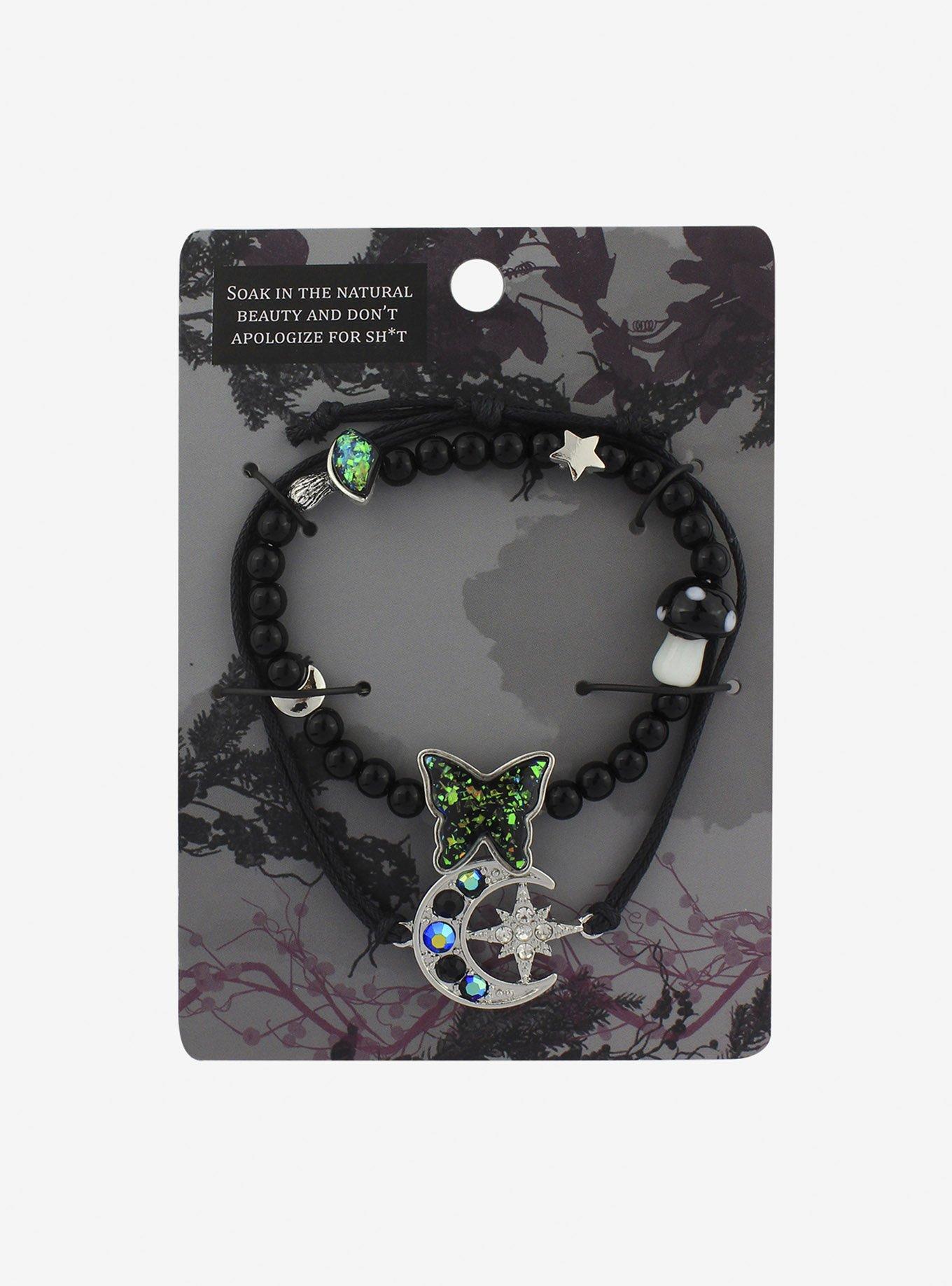 Butterfly Moon Dark Mushroom Bracelet Set, , hi-res